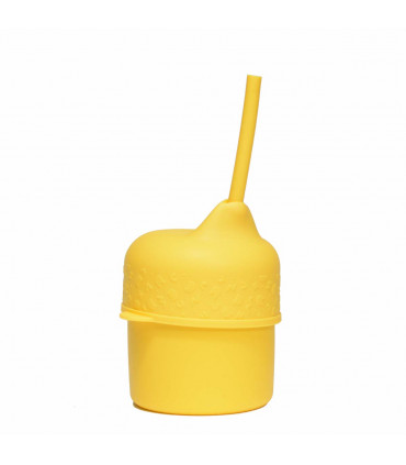 Gobelet en silicone jaune avec un couvercle We Might Be Tiny