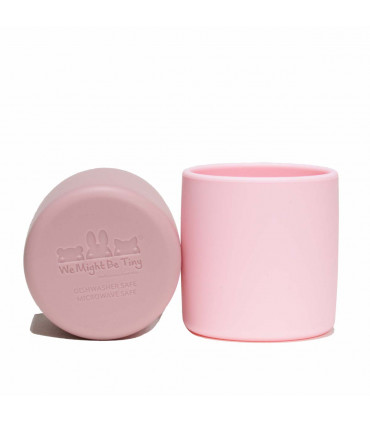 Two pink silicone grip cups for kids, We Might Be Tiny