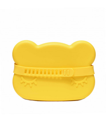 Snackie bear-shaped yellow box of We Might Be Tiny