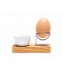 Olive wood and stainless steel egg holder, Olivenholz