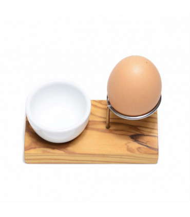 Olive Wood and Stainless Steel Egg Holder, Olivenholz Erleben