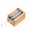 Cheese Grater - Stainless Steel and Olive Wood