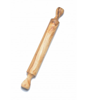 Olive Wood Rolling Pin With Handles - 42 cm