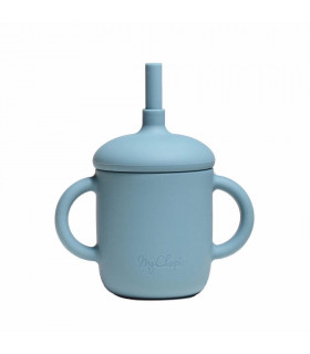 Silicone-made, Sippy cup with a straw, Spruce blue, My Chupi