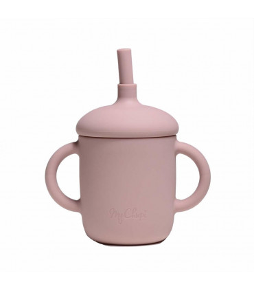 Silicone-made, Sippy cup with a straw, Flamingo, My Chupi