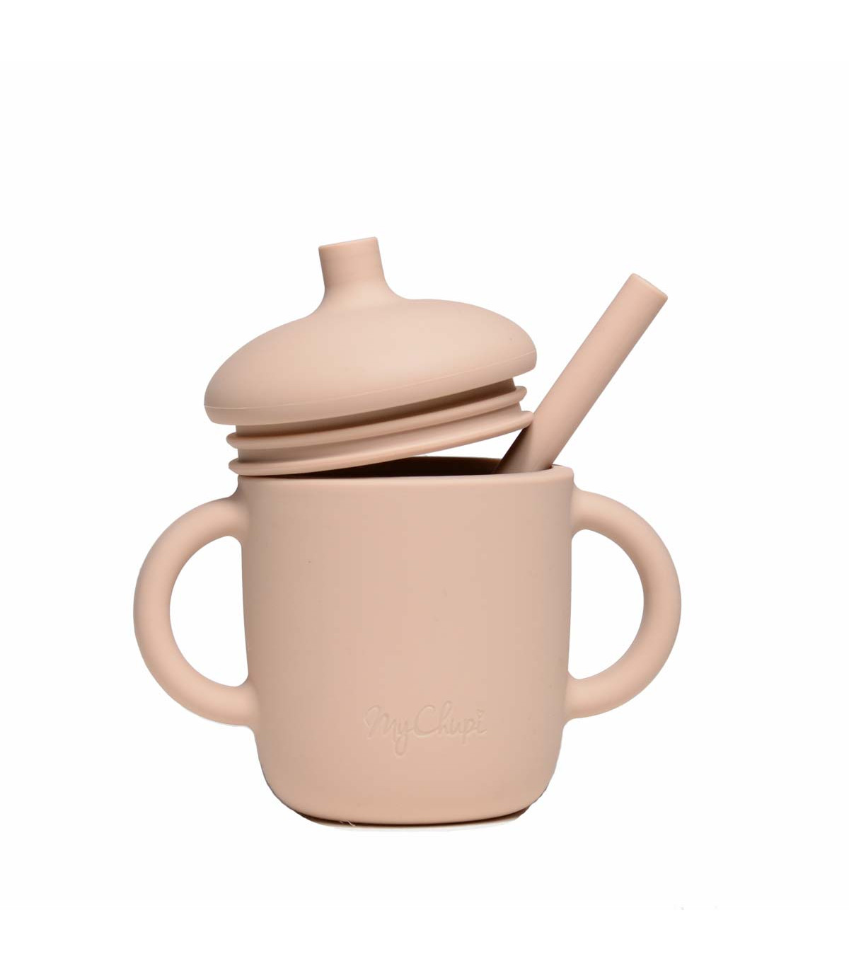 Silicone Sippy Cup and Straw - Wheat
