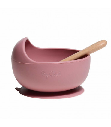 My First Weaning Bowl and Spoon - Dusty Rose, My Chupi