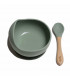 My Chupi, Sage Silicone First Weaning Bowl and Spoon