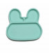 Stickie plate from We might be tiny made from silicone and minty green bunny shaped