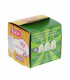 Medium size Anaé silicone menstrual cup in back view cardboard packaging