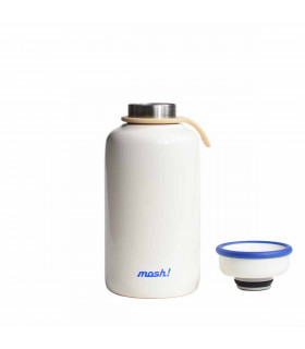Small Insulated Bottle 330 ml - Stainless Steel, White