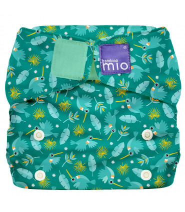 All in One reusable nappy green hummingbird