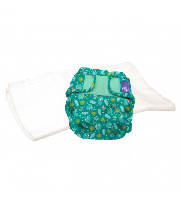 Reusable nappy with washable cloth bambino mio trial pack with hummingbird pattern