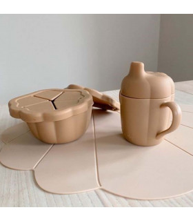 Ensemble vaisselle bébé en silicone, Terracotta, Konges Slojd