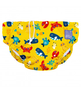 Reusable swim nappy with deap sea yellow pattern
