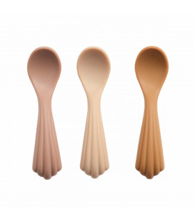 3 Silicone Spoons for Babies - Beige