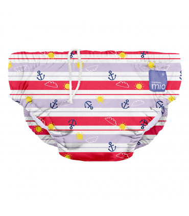 Reusable swim nappy with anchors away pattern