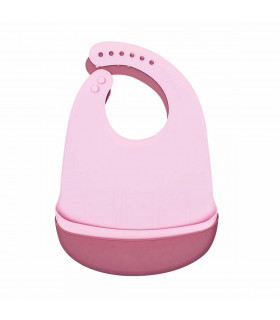 We might be tiny Silicone Powder pink and dusty rose catchie baby bibs