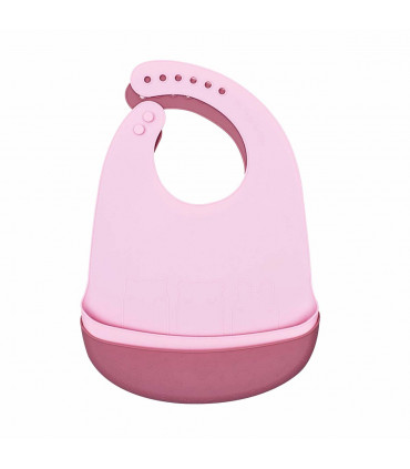 We might be tiny Silicone Powder pink and dusty rose catchie baby bibs