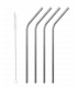 Set of 4 Bent Stainless Steel Straws & Strawbrush