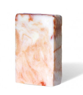 Savon solide bio PachamamaHuile démaquillante solide Pachamamaï ovale orange marbré à base de menthe et patchouli 
