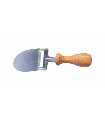 Manual cheese slicer made of olive wood and stainless steel