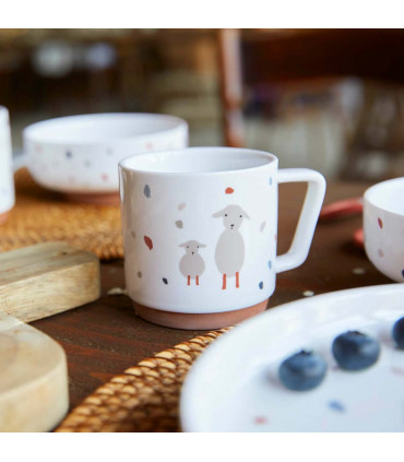 Porcelain Cup for Kids - Tiny Farmer Sheep & Goose, Lassig