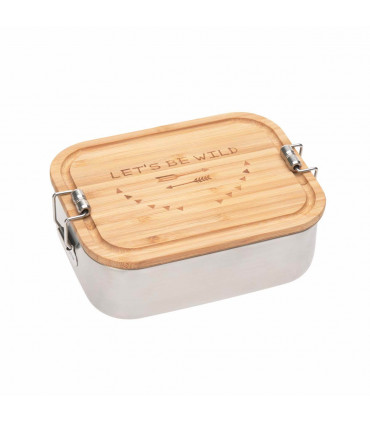 Stainless Steel and Bamboo Snack Box - Adventure, Lassig