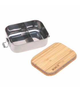 Stainless Steel and Bamboo Snack Box, Lassig
