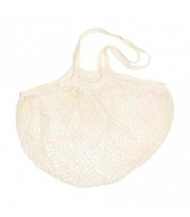 Medium sized organic cotton mesh long handle shopping bag