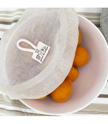 Reusable and washable linen bowl cover - Ø33cm