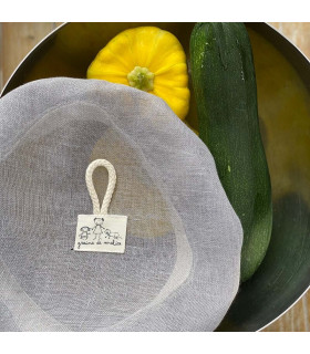 Grey Pearl Reusable Linen Bowl Cover,  21cm, Graine de Malice
