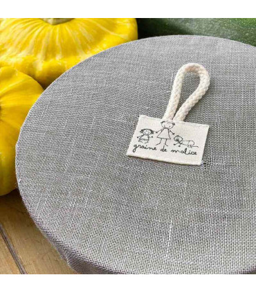 Grey Pearl Washable Linen Bowl Cover - Ø27cm
