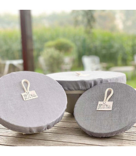 Grey Pearl Reusable Linen Bowl Cover - Ø33cm