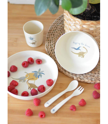 A set of a plate, a bowl and a cup for baby, Konges Slojd
