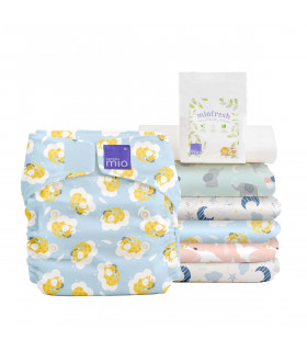 All-in-one reusable nappy set with inserts and additional change package, Bambino Mio