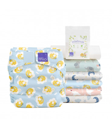 All-in-one reusable nappy set with inserts and additional change package, Bambino Mio