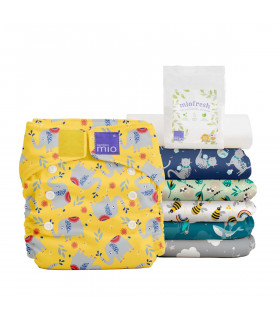 Pack of 6 reusable all in one nappies, Bambino Mio