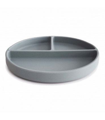 Compartmentalized Suction Silicone Baby Bowl - Stone