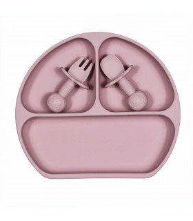 Silicone suction baby plate, Blush - Takaterra