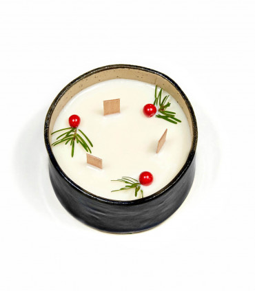 Scented Christmas Candle, black - handmade in France, Takaterra