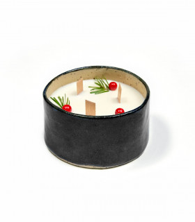 Scented Christmas Candle, black - handmade, Takaterra