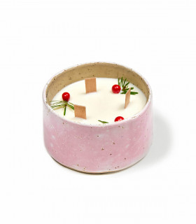 Scented Christmas Candle, rose - handmade in France, Takaterra