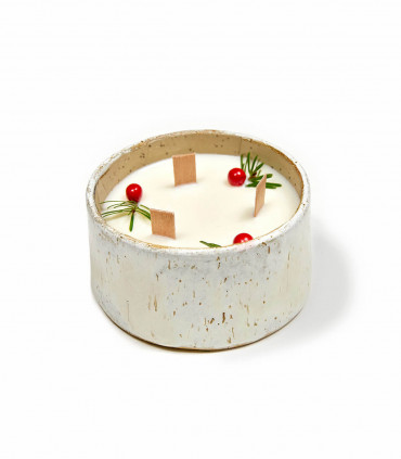 Scented Christmas Candle, crème - handmade, Takaterra