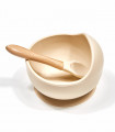 Baby Weaning Bowl and Spoon - Cream