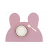 We might be tiny Dusty rose silicone bunny kids table set with bowl and spoon
