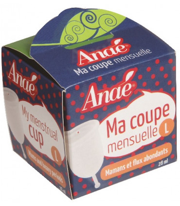 Menstrual cup large size anaé packaging