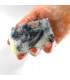 Foamy organic clémence et vivien three colored Ghandi bar soap in a hand