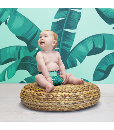 Couche TE2 Bambino Mio sur bébé motif tropical
